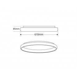 Luminaria superficie CYCLE, 60W, 610mm, CCT, negro
