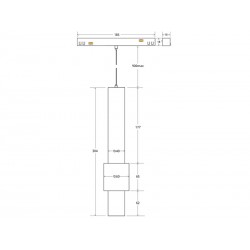 Conector T Carril SLIM 48V, negro