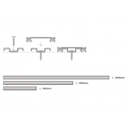 Conector doble 130mm Carril SLIM 48V, negro