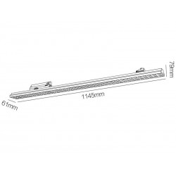 Luminaria carril Trifásico CONNECT, 40W, 1145mm. 3CCT