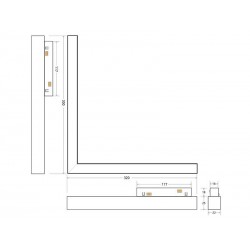 Conector T Carril SLIM 48V, negro