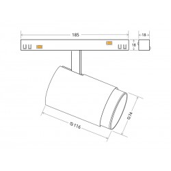 Conector L Carril SLIM 48V, negro