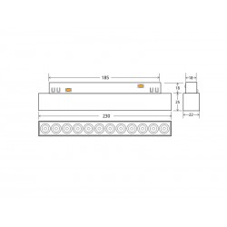 Conector I Carril SLIM 48V, negro