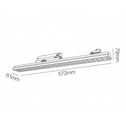 Luminaria carril Trifásico CONNECT, 20W, 572mm. 3CCT
