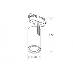 Conector a red Carril SLIM 48V, negro
