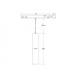Conector X vertical Carril SLIM 48V, negro