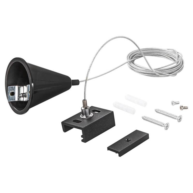 Colgante para carril trifásico, 2m, negro