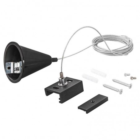 Colgante para carril trifásico, 2m, negro