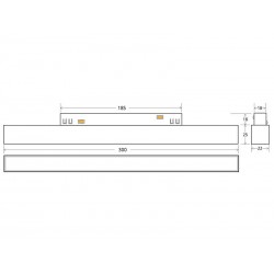 RAIL FLOOD 300mm, 12W, APP, CCT