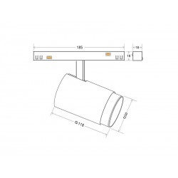 RAIL SPOT DOMO, 12W, APP, CCT