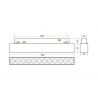 RAIL GRILLE 220mm, 12W, APP, CCT