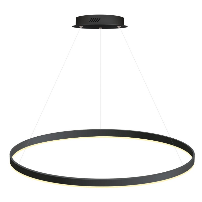 Luminaria colgante RING 56W, Ø900mm, negro