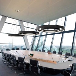 Luminaria colgante RING 56W, Ø900mm, negro