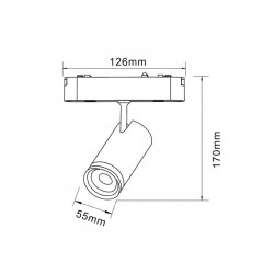 Conector L vertical Carril SLIM 48V, negro