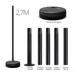 Poste farola portátil acero galvanizado modular 2,7m