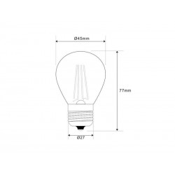 Bombilla Led E27 COB filamento 4W, Small Gold