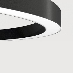 Luminaria superficie o suspendida MOON, 120W, Ø1000mm, negro