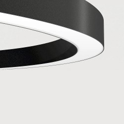 Luminaria superficie o suspendida MOON, 60W, radio 500mm, negro