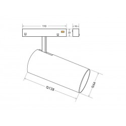 Conector L vertical Carril SLIM 48V, negro
