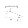 Conector L vertical Carril SLIM 48V, negro