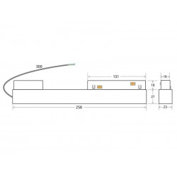 TUBE Pendant FLEX 48V, 15W, 360º, 1m