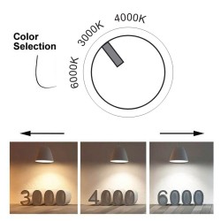 Foco carril Monofásico PIKE RAIL LED 3-5-7-9-12W, 3CCT, 15º-60º, negro