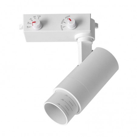Foco carril Monofásico PIKE RAIL LED 3-5-7-9-12W, 3CCT, 15º-60º, blanco