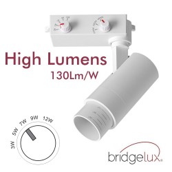 Foco carril Monofásico PIKE RAIL LED 3-5-7-9-12W, 3CCT, 15º-60º, blanco