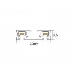 Conector T Carril SLIM 48V, negro
