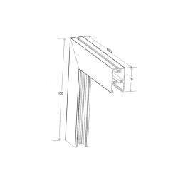 Conector L vertical Carril SLIM 48V, negro