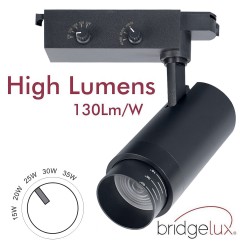 Foco carril Monofásico PIKE RAIL LED 15-20-25-30-35W, 3CCT, 15º-60º, negro