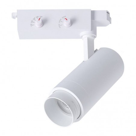 Foco carril Monofásico PIKE RAIL LED 15-20-25-30-35W, 3CCT, 15º-60º, blanco