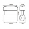 Conector L vertical Carril SLIM 48V, negro