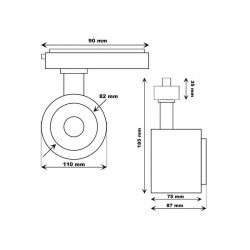 Conector I Carril SLIM 48V, negro