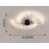 Lámpara Fireworks Led, 28W+4W, Ø105cm, CCT, antracita + mando
