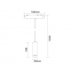 Conector T Carril SLIM 48V, negro