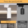 Foco LED para Carril Monofásico JUCAN 30W - Alta Fidelidad Cromática (CRI92), negro