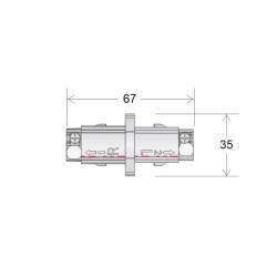 Conector L vertical Carril SLIM 48V, negro