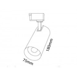 Foco LED para Carril Monofásico JUCAN 30W - Alta Fidelidad Cromática (CRI92), blanco