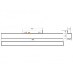 Conector I Carril SLIM 48V, negro