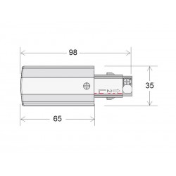 Conector L vertical Carril SLIM 48V, negro