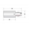 Conector L vertical Carril SLIM 48V, negro