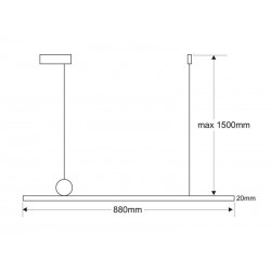 Lámpara colgante NORDIC Osram, 40W, 880mm