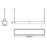 Lámpara VARM, 48W, 120cm, superficie/suspendido