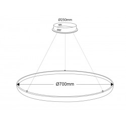 Luminaria colgante CYCLE IN, 80W, antracita, Ø70cm