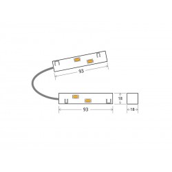 MAGNETIC TRACK 16mm Ultra Thin Conector L interno con cable
