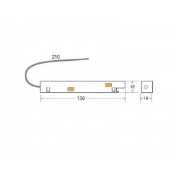 MAGNETIC TRACK 16mm Ultra Thin Conector a red