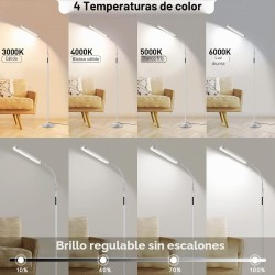 Lámpara de pie OUTON, 12W, CCT, Regulable, Nickel