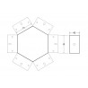Unión exagonal 60° blanca para luminaria lineal MOD