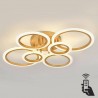 Luminaria CYCLE 6 aros, 75W, CCT, 0-10V, mando+WiFi, golden